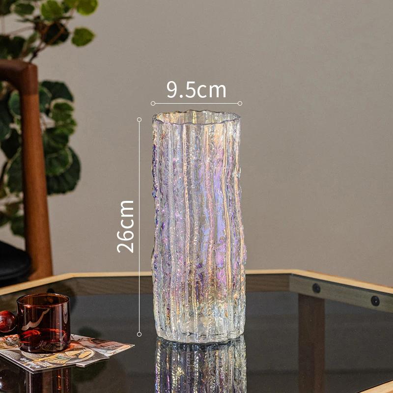 Vase Ornament Living Room Flower Arrangement Glass Transparent Light Luxury High-end Feeling Water Nourishment Lily Rose Hydropo