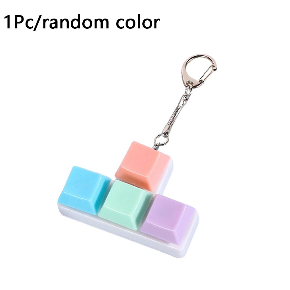 4 Keys Fidget Keychain Keycap Clicker Toy Pendant Creatve Pinch Toy  for Adult