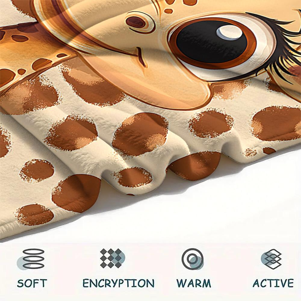 Giraffe Print Flannel Blanket, High quality Comfortable for All Seasons, Home Decor, Warmth and Comfort, Perfect for Christmas Gifts