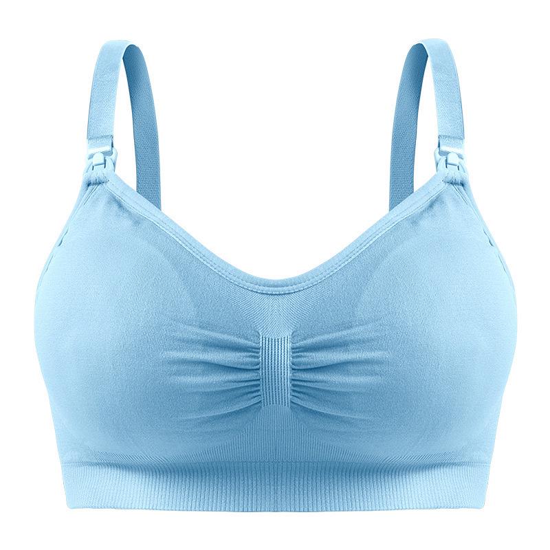 Plus Size Front-Opening Seamless Nursing Bra with Removable Breathable Pads