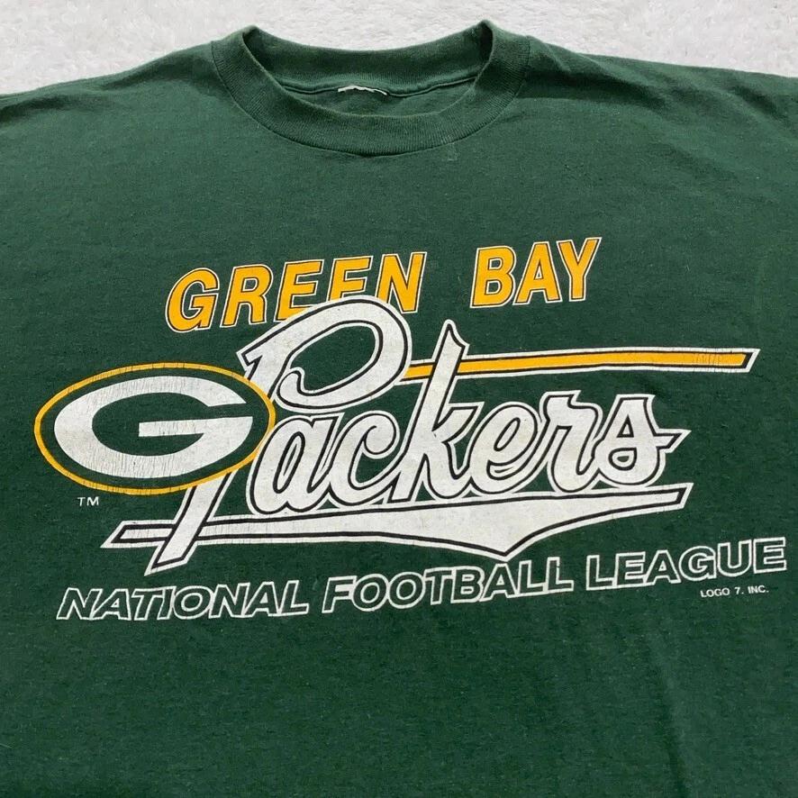 vintage 90s GREEN BAY PACKERS LOGO 7 T-Shirt LARGE nfl football 80s 2XL