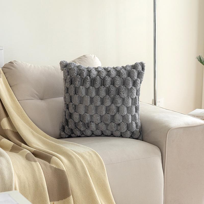 Velvet Three-Dimensional Turtle Back Pillowcase - Solid Color 