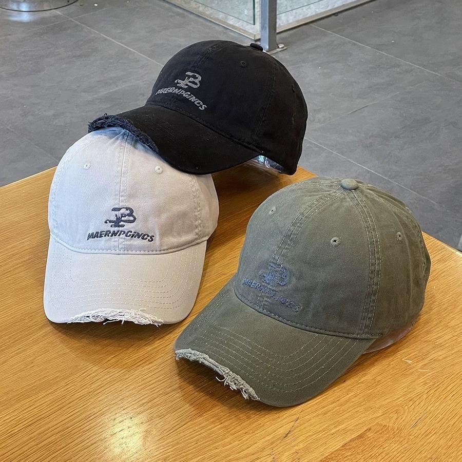 Retro Distressed Baseball Cap for Women Autumn Maillard Sun Visor Men's Trendy Brand  Versatile  Small Face
