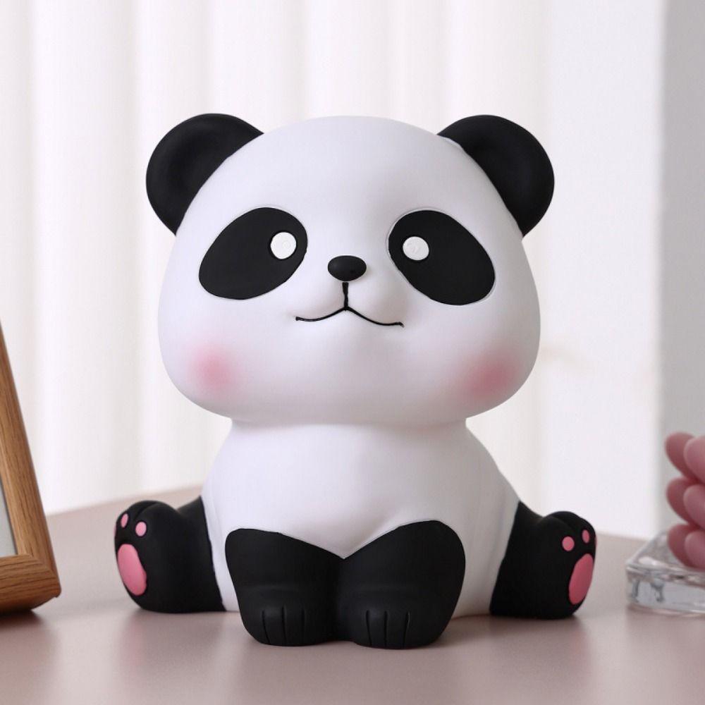 Cute Design Sitting Panda Saving Box Unbreakable Animals Ornaments Panda Piggy Bank  Desktop