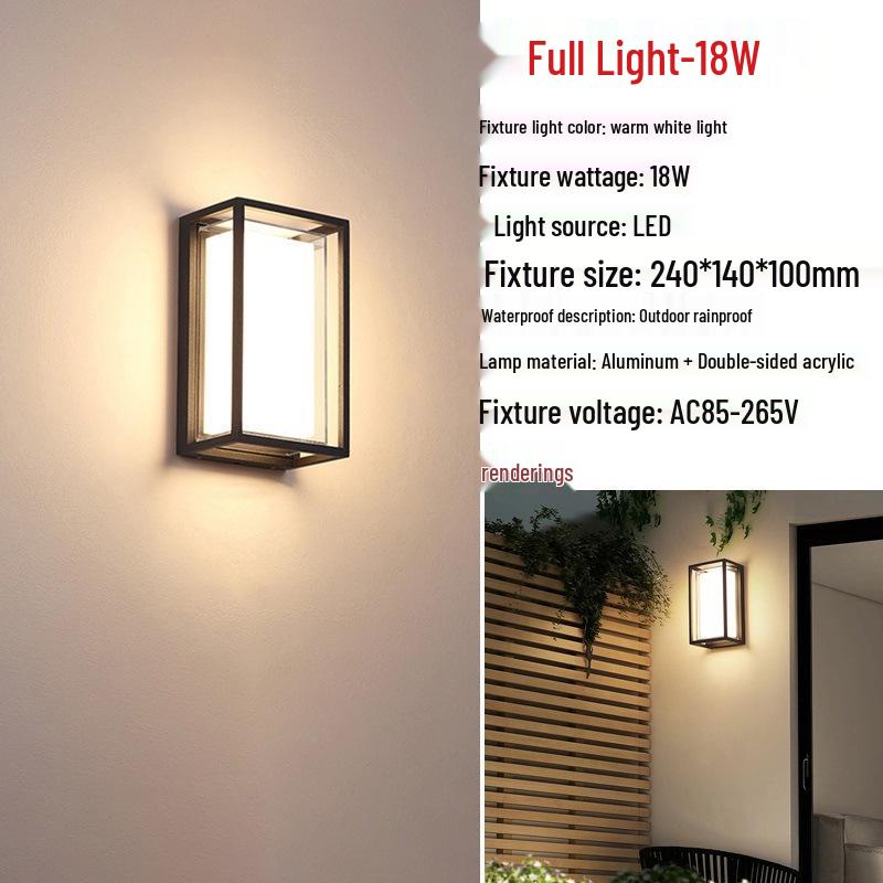 LED Waterproof Wall Light with Motion Sensor for Outdoor Garden or Balcony