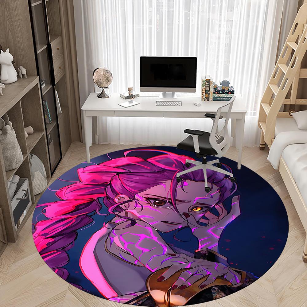 1PC KPop Demon Hunters Office Round Area Rug Suitable For Office, Under Office Chairs Bedroom Living Room Home Decor, Room Deco T1224008