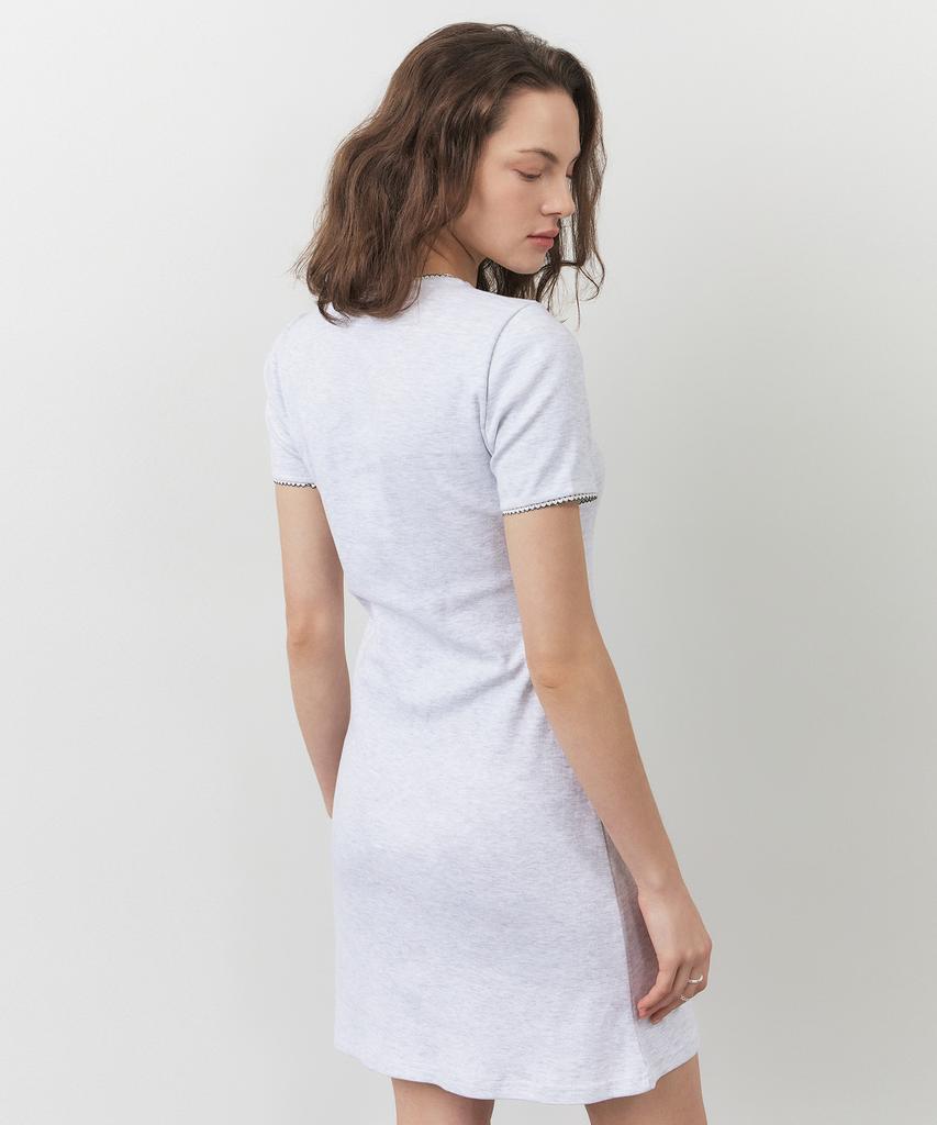 City Breeze Lace Trimmed Dress_Melange White