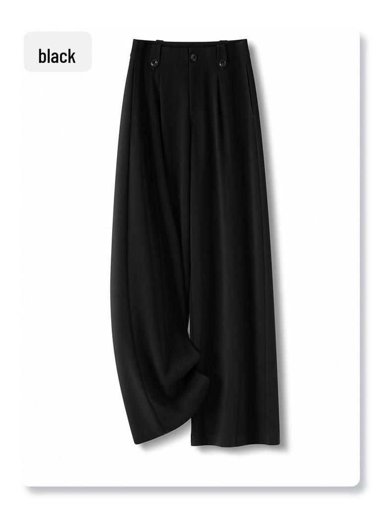 Women's Coffee-Colored High-Waist Straight-Leg Pants: Slimming, Petite Fit, Wide-Leg, Perfect for Spring/Summer 2026.