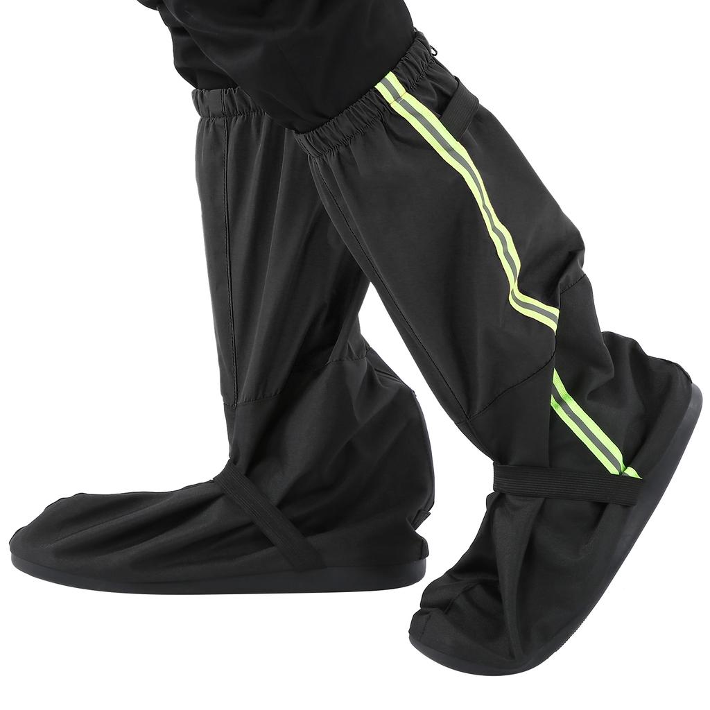 Zewnętrzne Wysokie Rurki Całkowicie Owijane Nakładki na Buty Turystyczne Wodoodporne Piaskoszczelne Nakładki na Stopy z Siatkową Torbą(czarny )