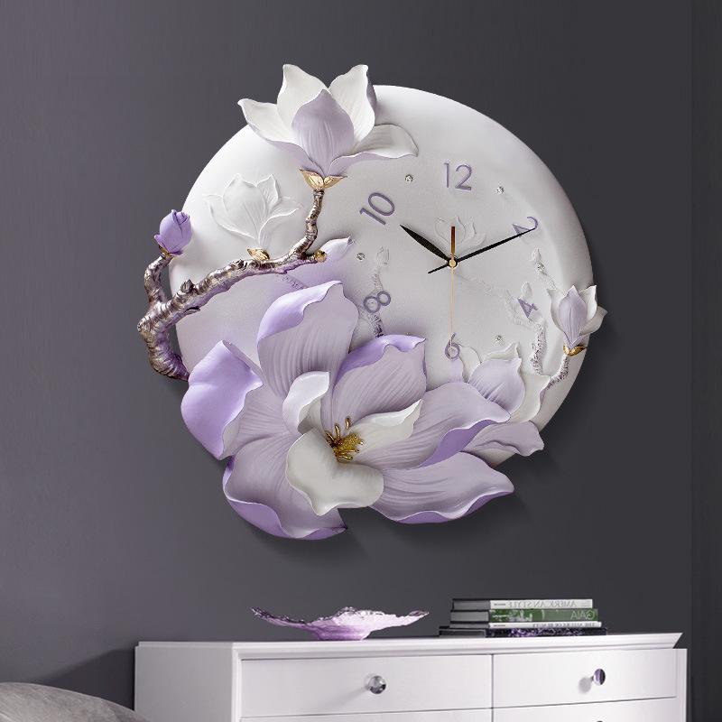 Minimalist Floral Hand-Painted Wall Clock