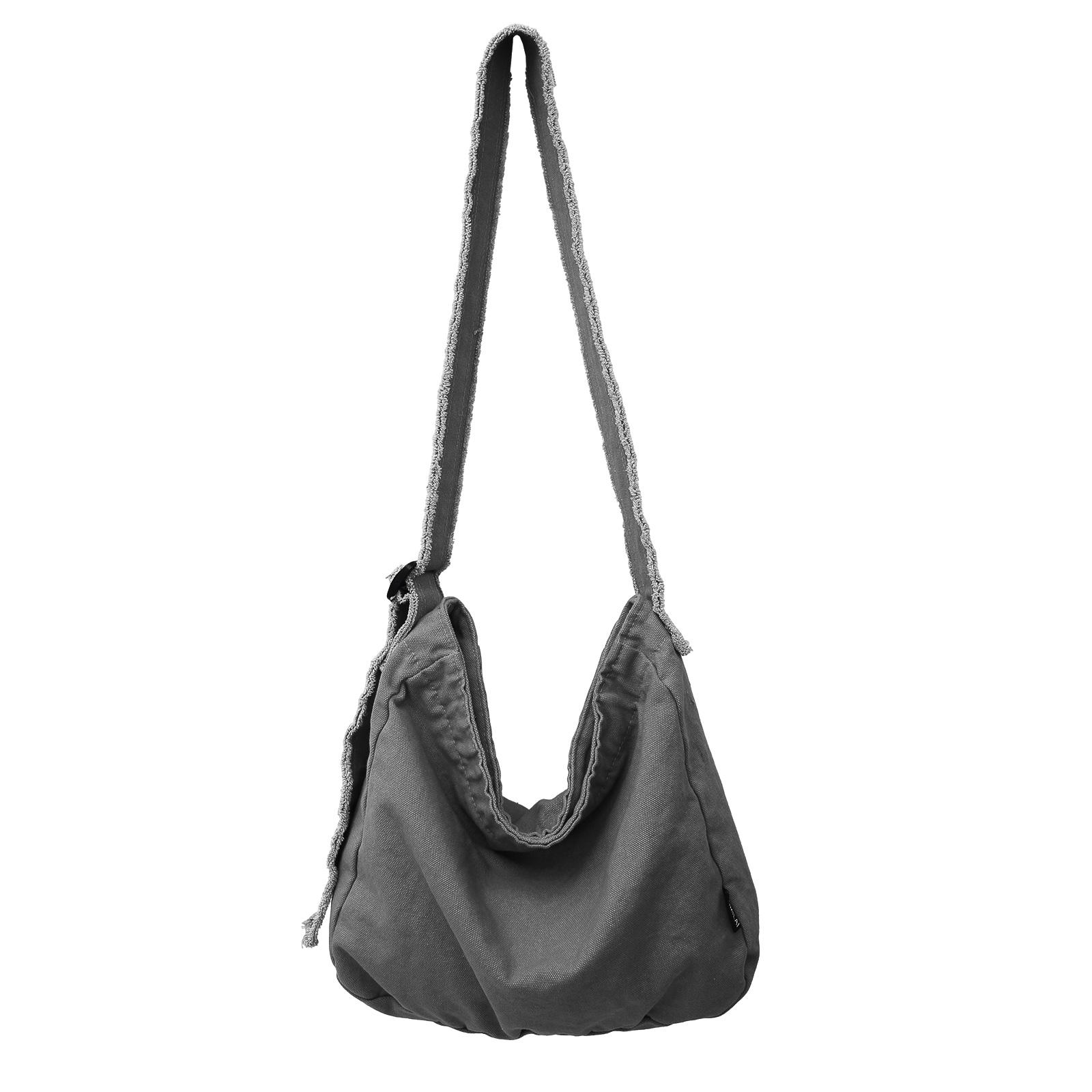 

Эстетическая сумка через плечо для женщин, студенческая сумка для книг, повседневная сумка-слинг, холщовая сумка через плечо, большая вместимость, сумка-мессенджер темно серый