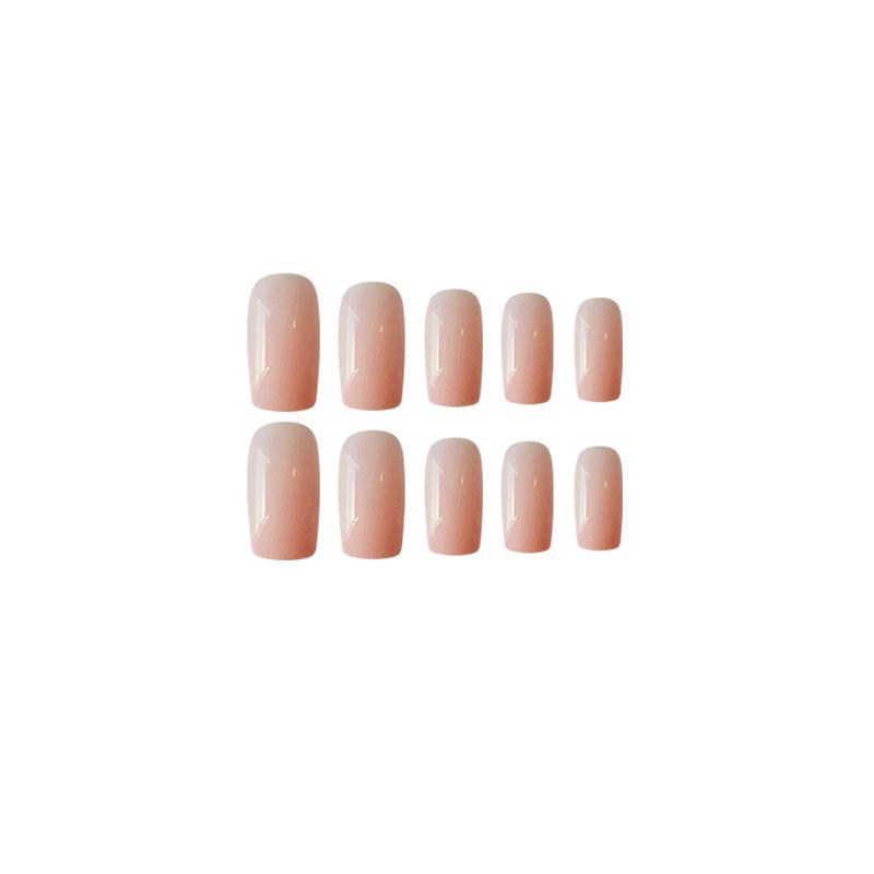 24PCS Wear Solid Color Manicure Detachable Fake Nail Stickers Nude Powder Solid Color Nail Piece Finished DIY Nail Stickers