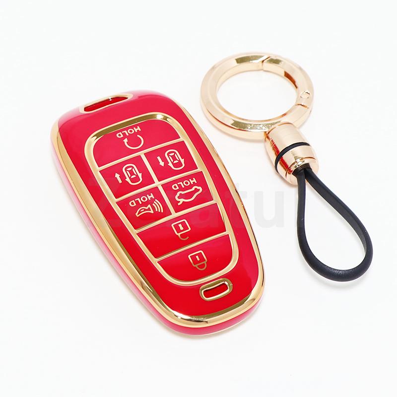 Mode TPU 7 Knoppen Afstandsbediening Sleutelhanger Hoes Accessoires Voor Hyundai Tucson Nx4 Staria Ioniq Sonata Nexo Dn8 Santa Fe Tm