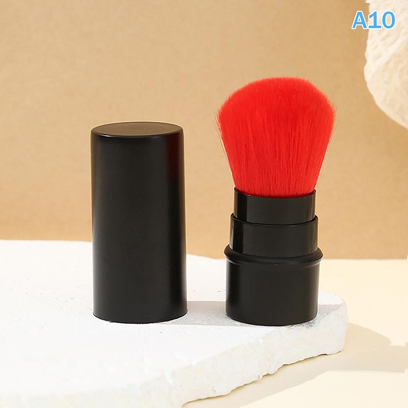 Retractable Single Blush Brush Loose Powder Setting Brush With Cover Portable Multi-Functional Makeup Tool