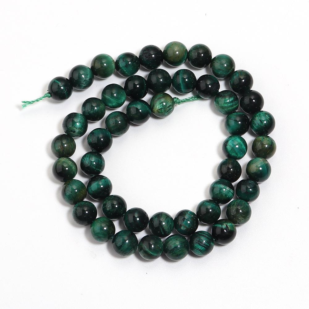 Natural Stone Beads 4 6 8 10 12mm Green Tiger Eye Round Loose Spacer Beads for Jewelry Making DIY Bracelets Necklace Accessories