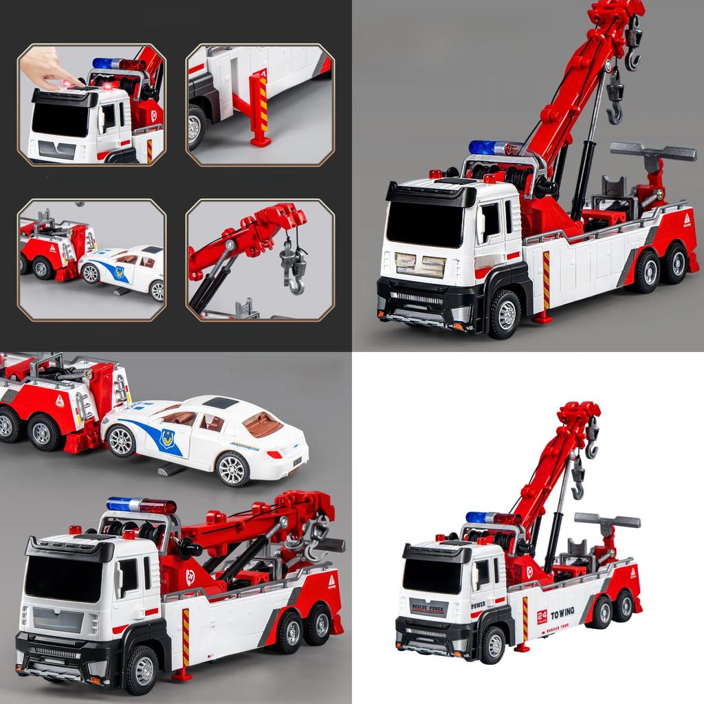 Childrens Trailer Clearing And Rescue Vehicle Toy Car With Light And Sound For Kids Learning And Play