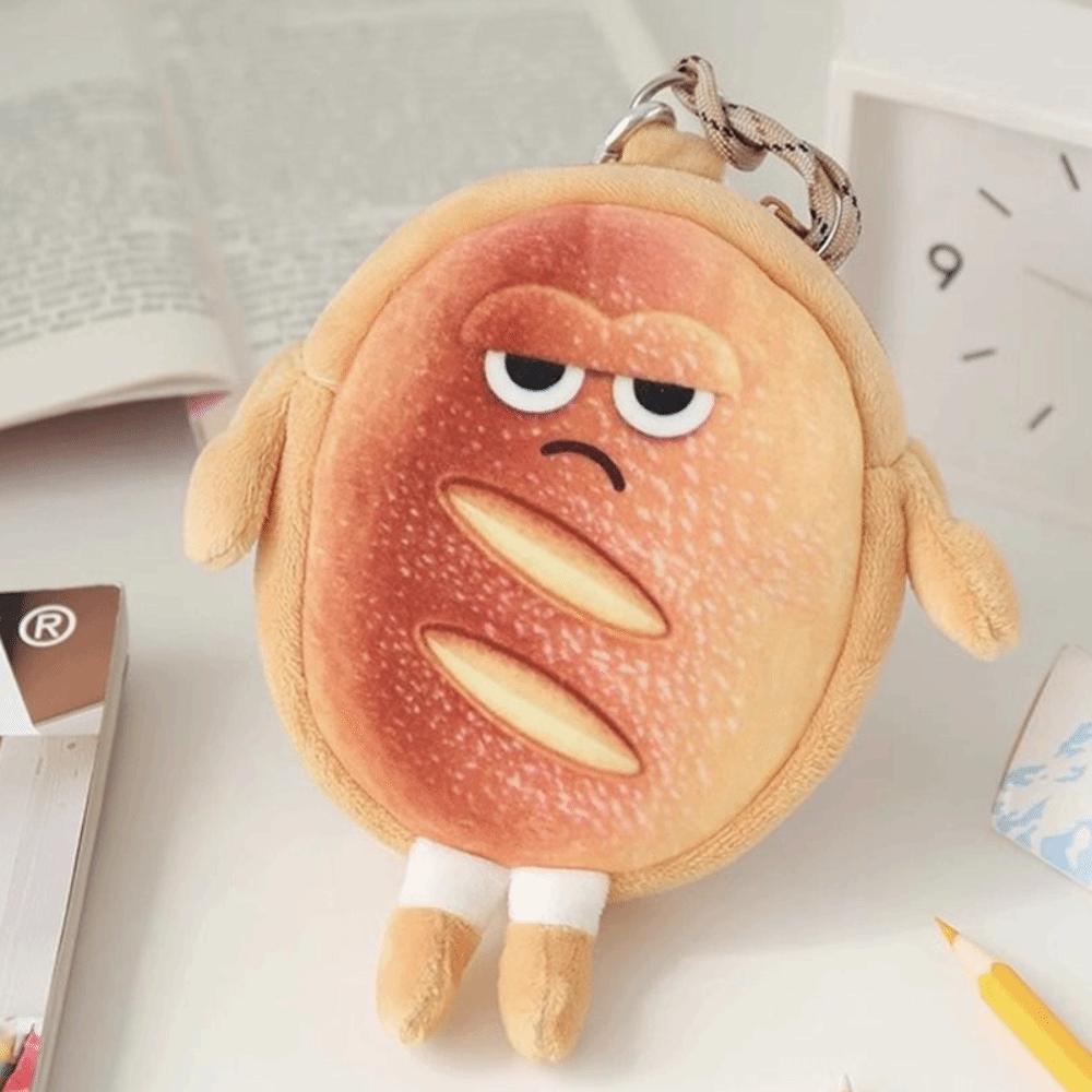 Toast Bread Key Chain Bag Plush Plush Wallet Pouch Bag Storage Bag Women