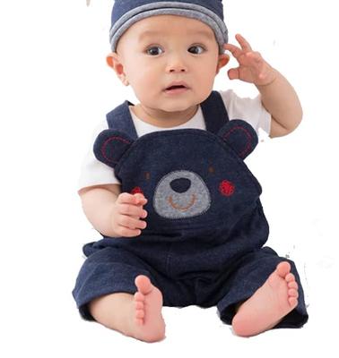 My Little Made In Japan Baby Knit Denim Bottoms Coveralls Overalls Bear Overalls Cotton Knit Denim tailor/Original "Denim Size 80cm" 100%