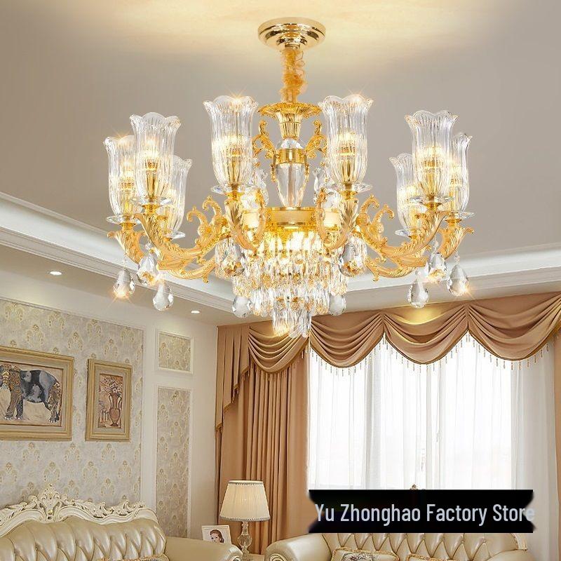 European French Crystal Chandelier: Luxury Lighting for Living Room, Bedroom, Dining Room, or Hall