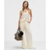 Becalm High Rise Pleated Extra Wide Leg Pant Coconut Ivory