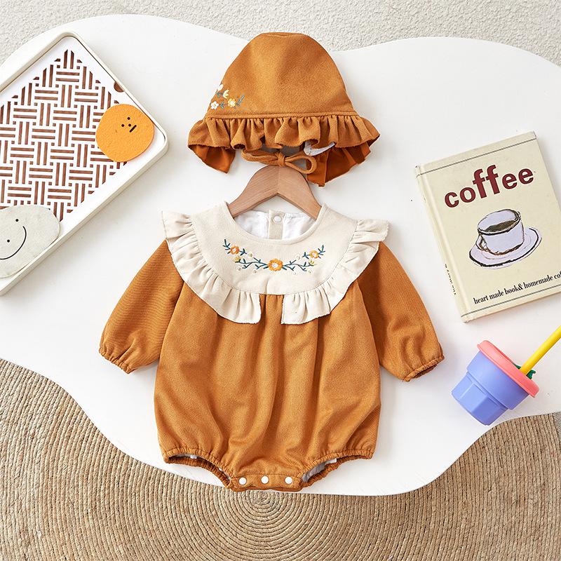 

Осенний наряд принцессы: Супер милый детский ромпер для весны и осени - Идеально подходит для празднования первого года жизни 100 cm