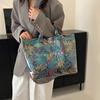 Women's PVC Tote Bag Floral Print Waterproof Fashion Shopping Bag