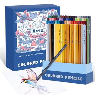 Arrtx Bunte Buntstifte für und Perfekt für und Graffiti-Stifte, 72-Farben-Set, Weichkern für Schüler, Künstler, Künstler, Ausmalen, Illustration,