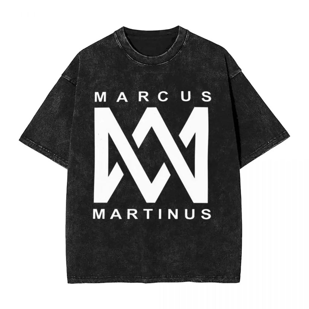 Marcus And Martinus Norway Hip Hop Short Sleeve T-Shirts Washed Tops Tees Streetwear T Shirt Casual for Men Women