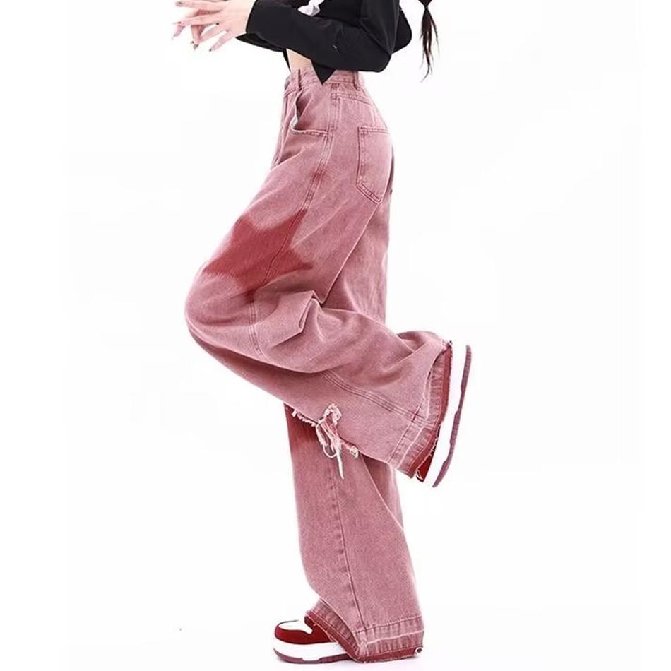 Femei Toamnă Iarnă Talie Înaltă Vintage Tie Dye Jeans Star Pantaloni Largi