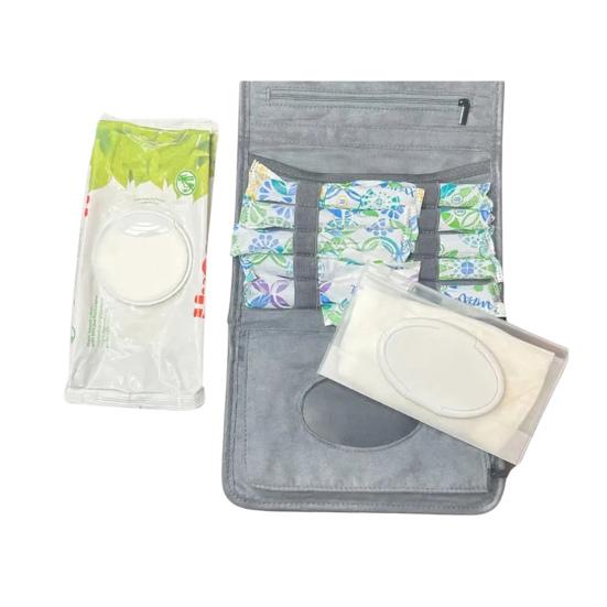 No-Panic Women Period Travel Bag Hanging Tampon Bag Period Pouch with Hanging Hook Pads Wipes Organizer for Travel School Work