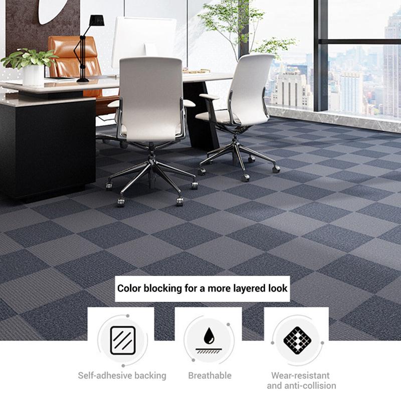 10pcs Self Adhesive Carpet Rugs Living Room Carpet Floor Mat 30x30cm Square Staircase Anti-slip Floor Sticker Office Home Decor