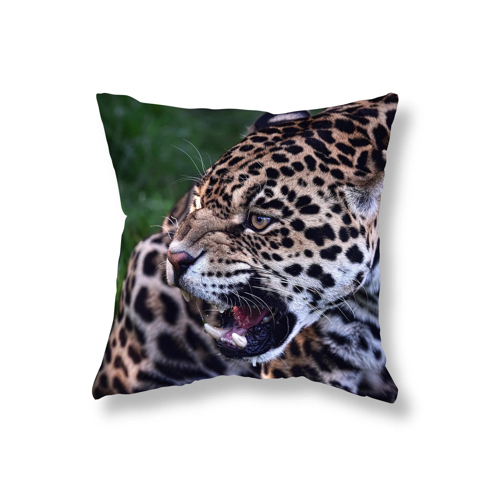 

Чехол на подушку для дивана для гостиной, роскошное украшение для дома, наволочка с изображением льва, тигра, леопарда, наволочка с животным 40x40cm