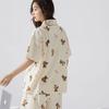 Recommended Pajamas Female Cute Cartoon Bear Short-Sleeved Trousers Two-Piece Set Casual And Comfortable Summer Loungewear