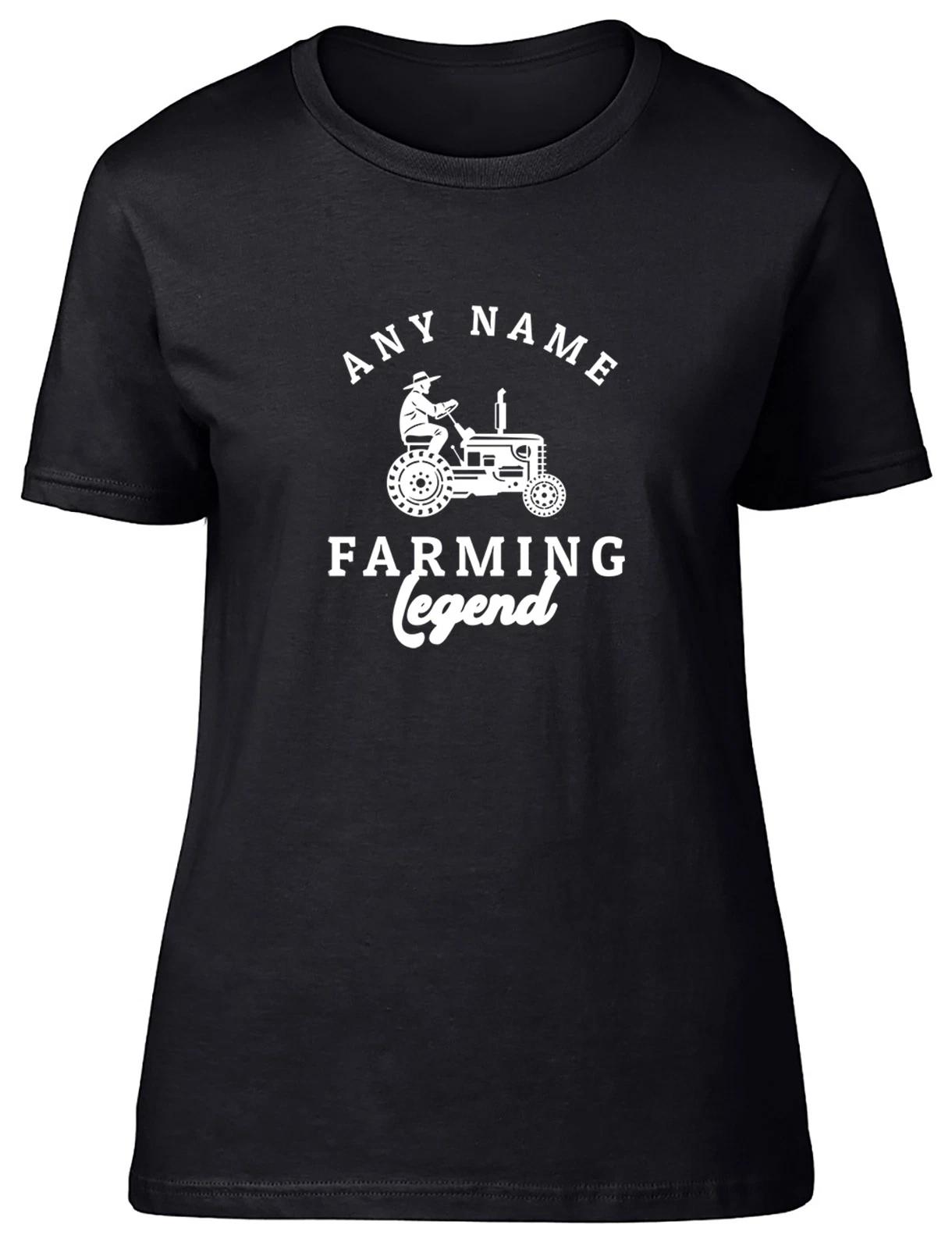 Personalised Farming Legend Any Name Tractor Womens T-Shirt Ladies Gift Tee XL