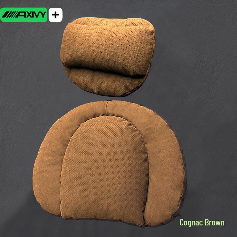 Adjustable Lumbar Support Headrest Cushion for Honda Civic and Mercedes-Maybach - Soft, Perforated Neck Guard.