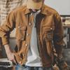 Men's American Heavyweight Retro Denim Jacket - Trendy, Loose-Fit Workwear for Spring and Autumn.