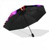 1pc Leopard Print Hearts Automatic Open/Close Umbrella Compact Folding Umbrella, All-Season Portable Umbrella for Women/Men F1124244