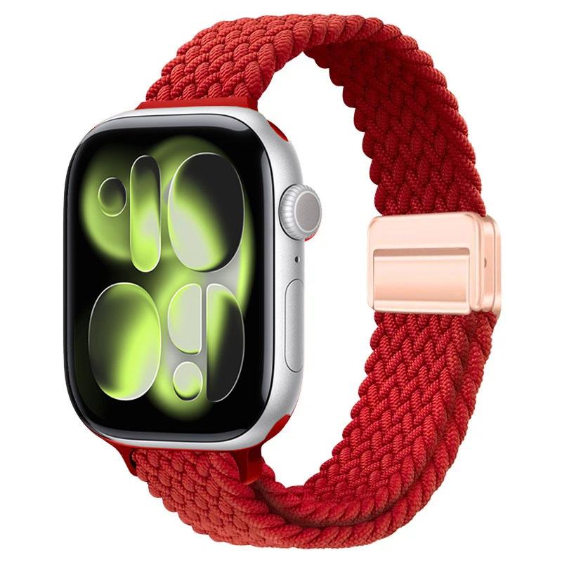 Cinturino intrecciato in nylon per Apple Watch Ultra 3 49mm 11 10 46mm 42mm Braccialetto con fibbia magnetica IWatch 9 8 7 41/45mm 6 5 4 SE 44/40mm