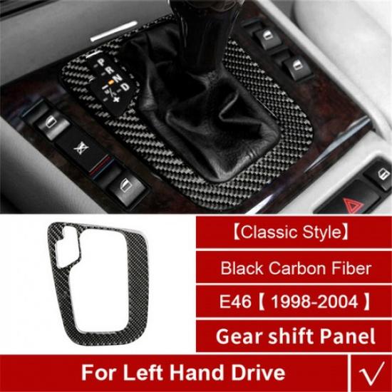 Carbon Fiber Gear Shift Panel Trim Cover Sticker For BMW 3 Series E46 1998-2005