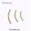 20/25/30MM Long Curved Tube Beads 18K Gold Plated Texture Tube Beads For DIY Bracelet Necklace Jewelry Making Supplies Accessory