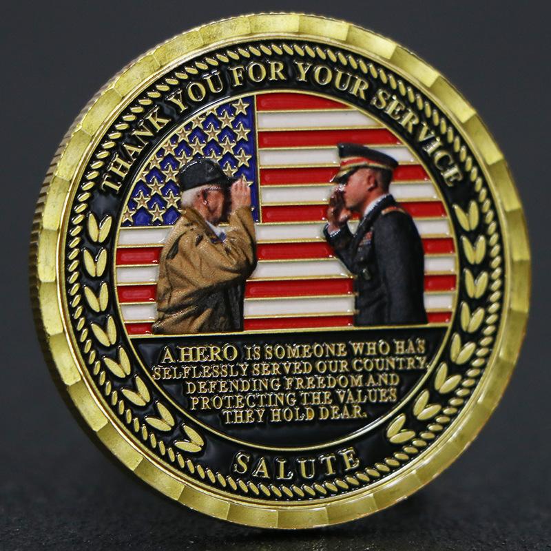 Amerikansk Vietnamveteranmedalj, minnesmynt, guldpläterad och silverpläterad, mynt, julklapp, julklappsstrumpa