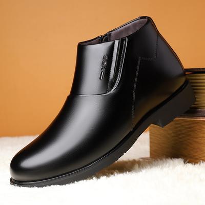 2024 Winter Neue Herren Business Kleider Lederstiefel Herren High Top Schuhe Fleece Warm Baumwolle Lederstiefel Herren 311