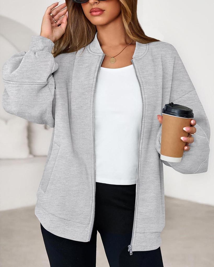 2025 Herbst/Winter Reißverschluss Sweatshirt Bomberjacke - Europäischer & Amerikanischer Stil, Lässiges Langarm