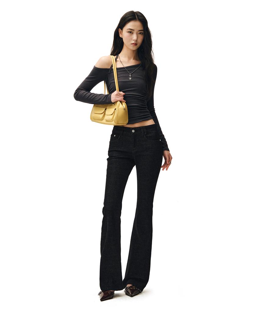 Deketeuumeon Signature Slim Low Rise Flared Jeans Dcwpt006Black