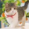 Hand Knitted Cat Collar with Button Design Cute Bow Decoration Soft Comfortable Necklace Cat Collar