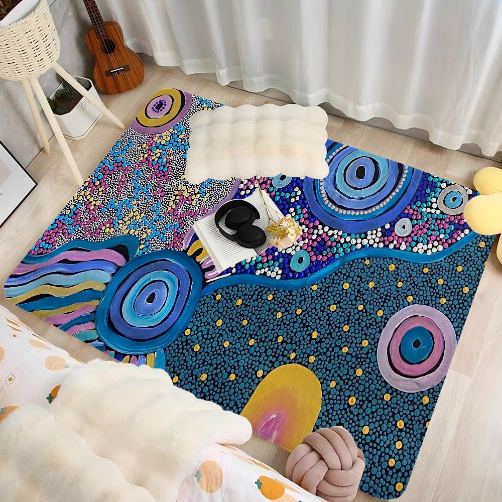 Australian Aboriginal Art Door Mat Washable Non-Slip Living Room Sofa Chairs Area Mat Kitchen Doormat Area Rug