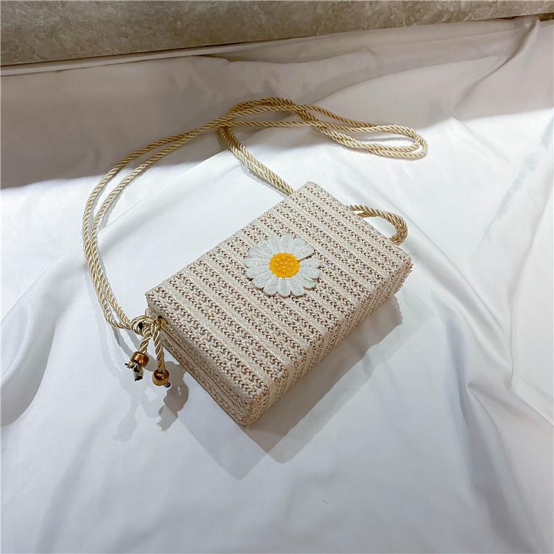 SCIONE Net Red Small Bag 2020 Women Messenger Bag Straw Woven Bag Small Square Bag Shoulder Bag