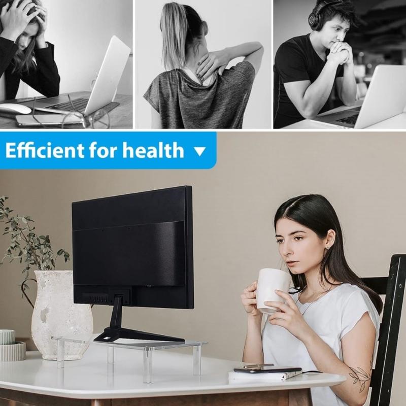 Laptop Computer Support Rack Space Saving Monitor Risers Transparent Clear Acrylic Printer Stand for Home and Office