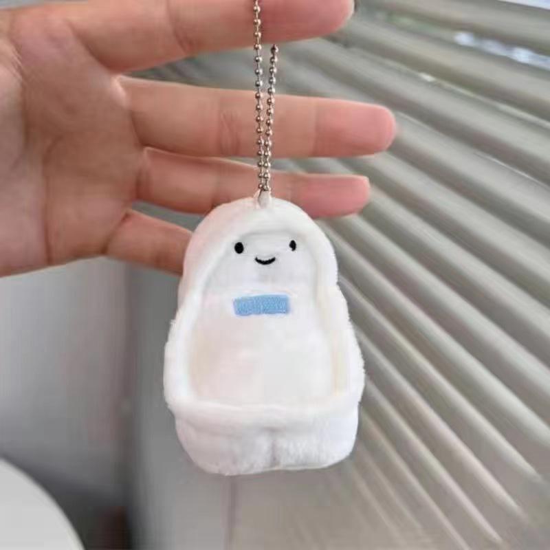 Funny Cartoon Weird Toilet Toilet Stool Plush Doll Pendant Bag Keychain Ugly Cute Bean Bean Eyes Fridge Sticker Creative Gift