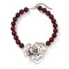 Vintage Silver Big Flower Pendant Necklace Beaded Choker for Women Girls Travel Exaggerate Fashion Jewelry Gifts New 2024